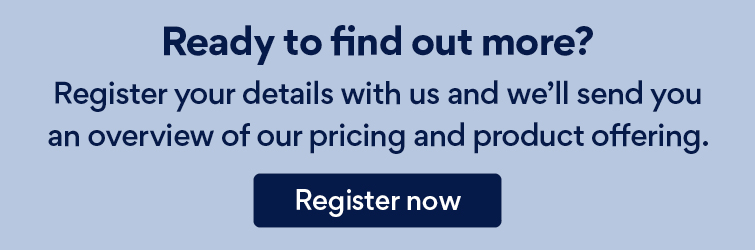 A heading and text call to action to register with SEEK Business to access product and pricing to advertise on SEEK Business to sell a business online.